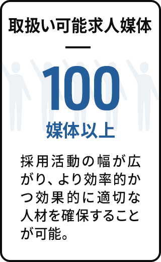 取扱い可能求人媒体 100媒体以上